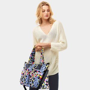 Multi-color Animal Print Puffer Tote Bag